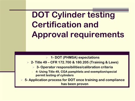 dot cylinder testing